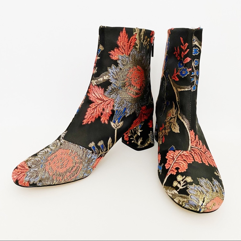 ZARA - High Heel Jacquard Ankle Boots